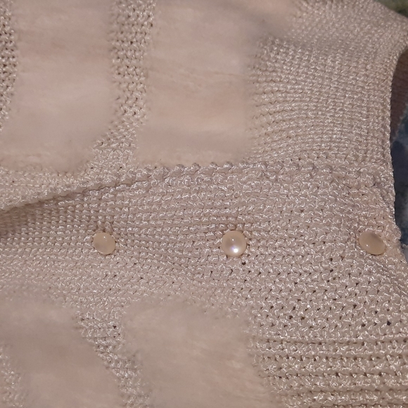 Beautiful Vintage mohair sweater button up bomber style cream / off white - Picture 6 of 12